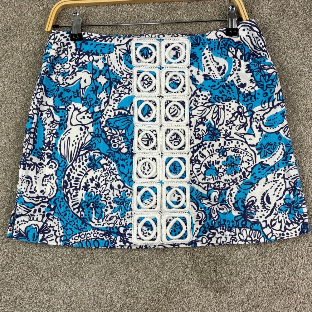 Lilly Pulitzer Marigold Skort 4 Light My Fire Shorely Blue Embroidered Resport
